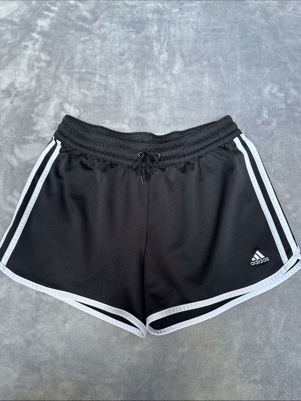 adidas Black Athletic Shorts with White Stripes